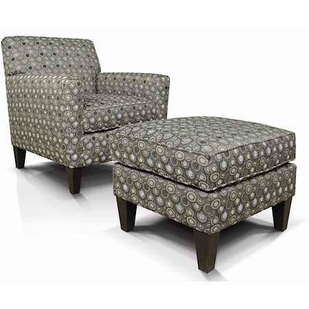 Upholstered Chair & Ottoman