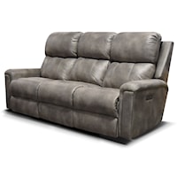 Casual Double Reclining Sofa with Power Tilt Headrest