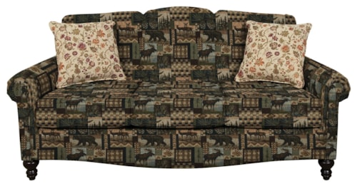 Traditional Sofa with Accent Pillows