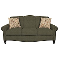 Traditional Upholstered Sofa with Turned Feet