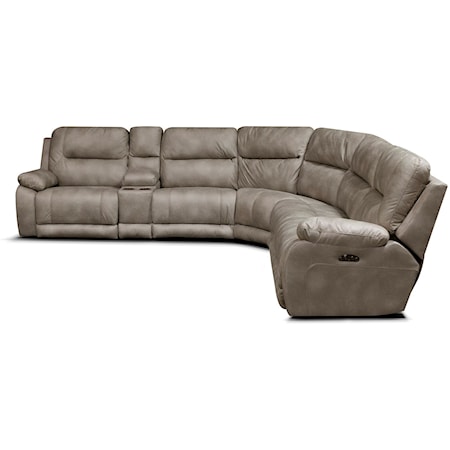 Casual Reclining Sectional with Pillow Arms