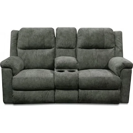 Casual Double Power Reclining Loveseat Console