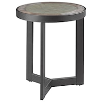 Contemporary Round End Table with Concrete Inset