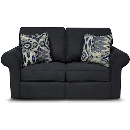Transitional Double Power Reclining Loveseat