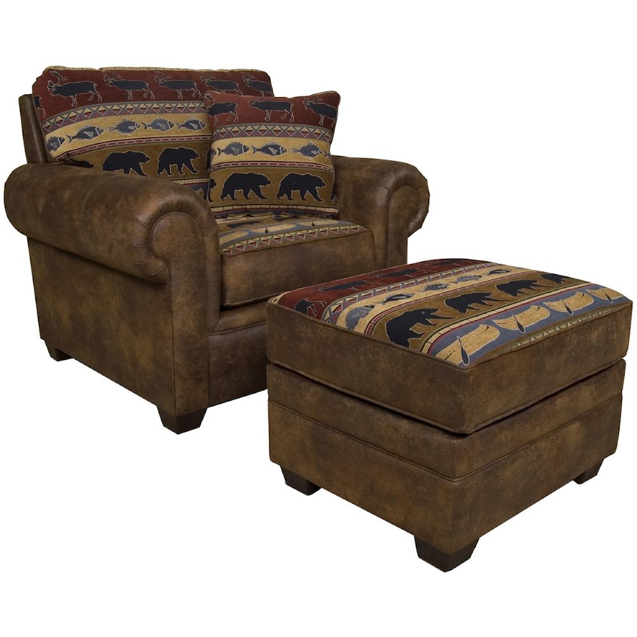 Tennessee Custom Upholstery 2260/N Series Upholstered Chair and Ottoman