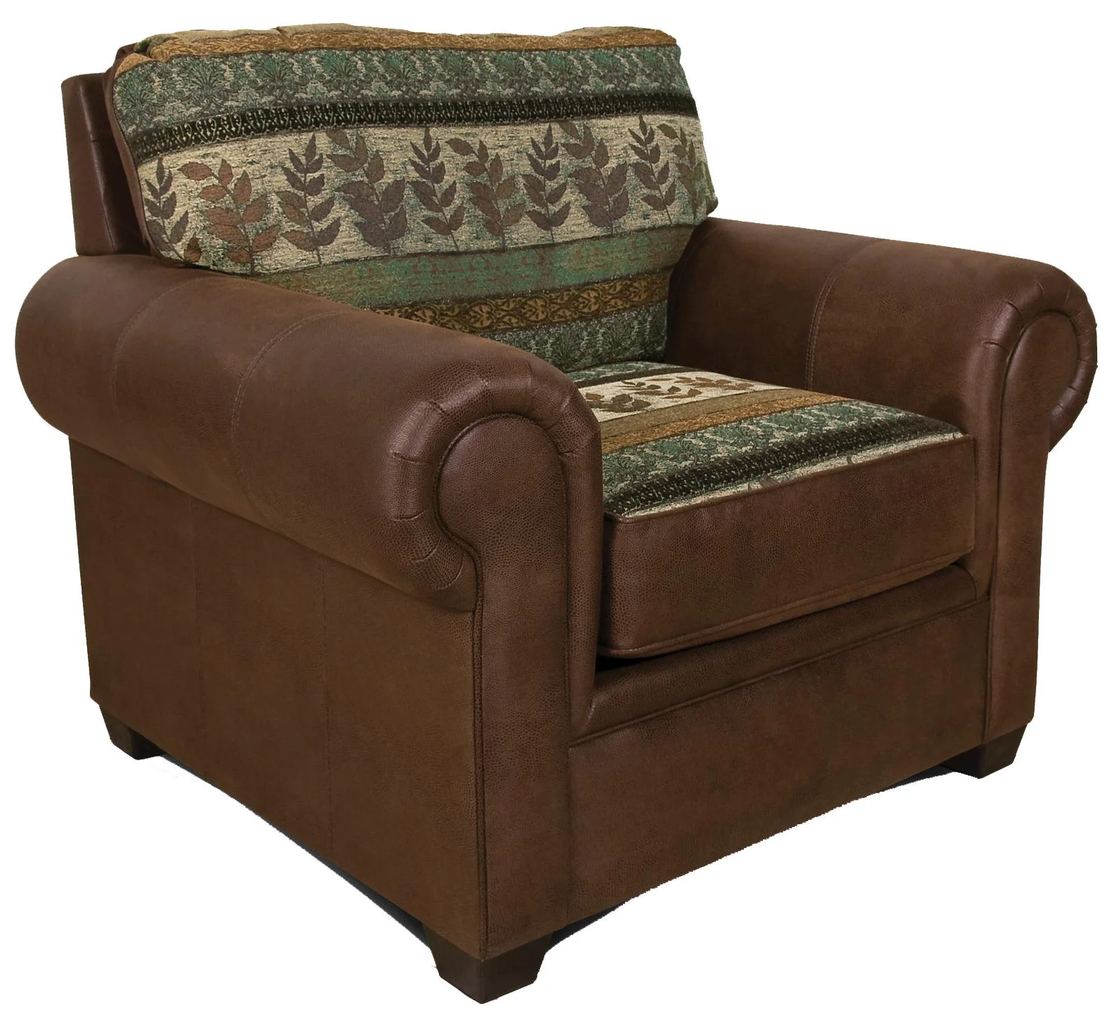 England 2264 Rustic Upholstered Chair with Wide Rolled Arms Westrich Furniture & Appliances