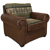 Upholstered Chair with Wide Rolled Arms