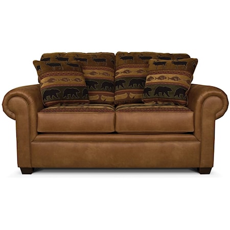 Loveseat with Wide Rolled Arms