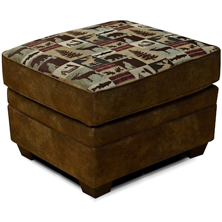 Ottoman with Tapered Block Feet