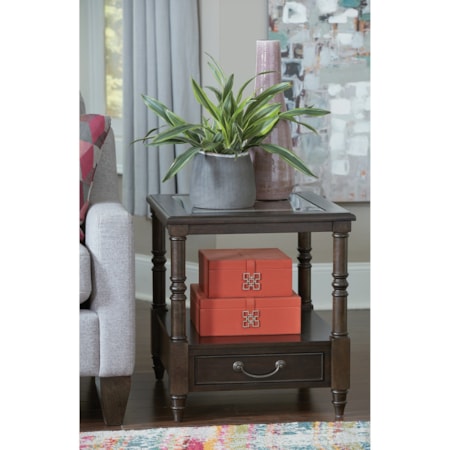 Rectangular Drawer End Table