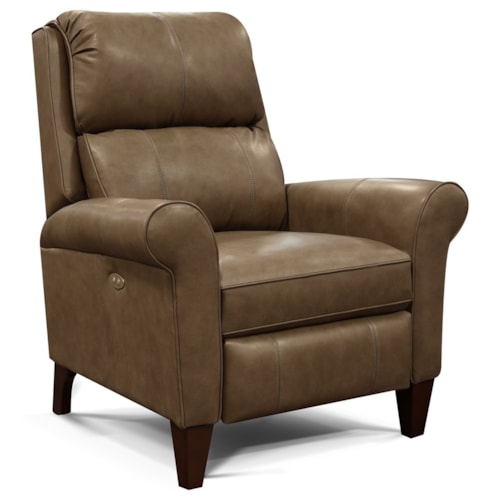 Transitional Push Back Recliner with Tapered Legs