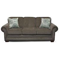 Traditional Stationary Sofa with Rolled Arms