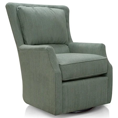 Contemporary Swivel Chair with Scoop Arms