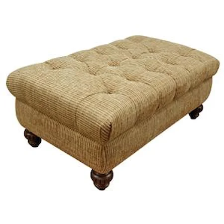Traditional Styled Storage Ottoman with Tufted Seat Cushion