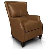 Upholstered Club Chair with Tapered Wood Feet