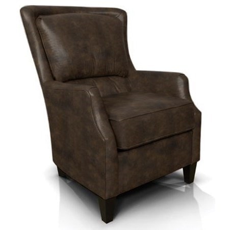 Upholstered Club Chair with Tapered Wood Feet