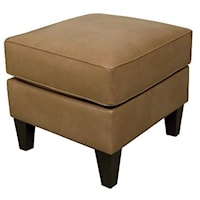 Ottoman with Exposed Wood Feet
