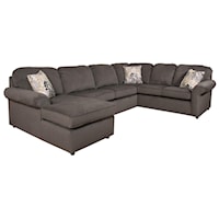 5-6 Seat (left side) Chaise Sectional with Visco Sleeper