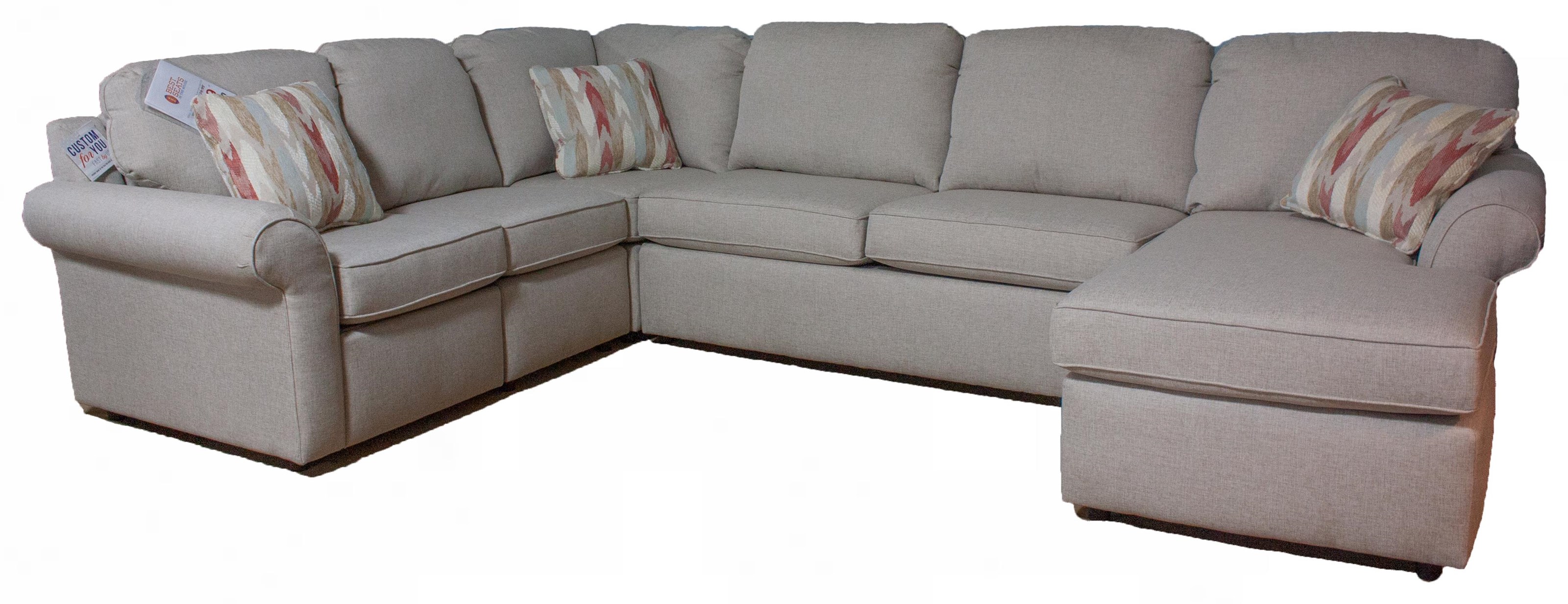 England 2400/X Series Malibu 240060P224005GRALIN 6 Seat Sectional with 1 Power Reclining Seat