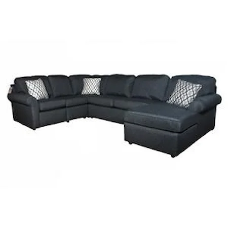 Sectional with Power Recliner End Seat