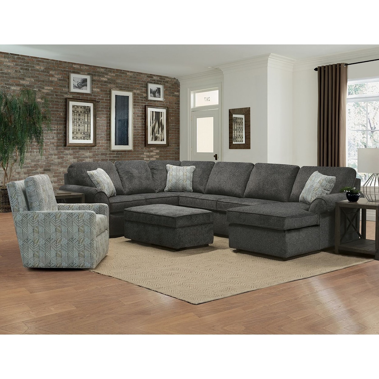 Dimensions 2400/X Series - Malibu 5-6 Seat (right side) Chaise Sectional