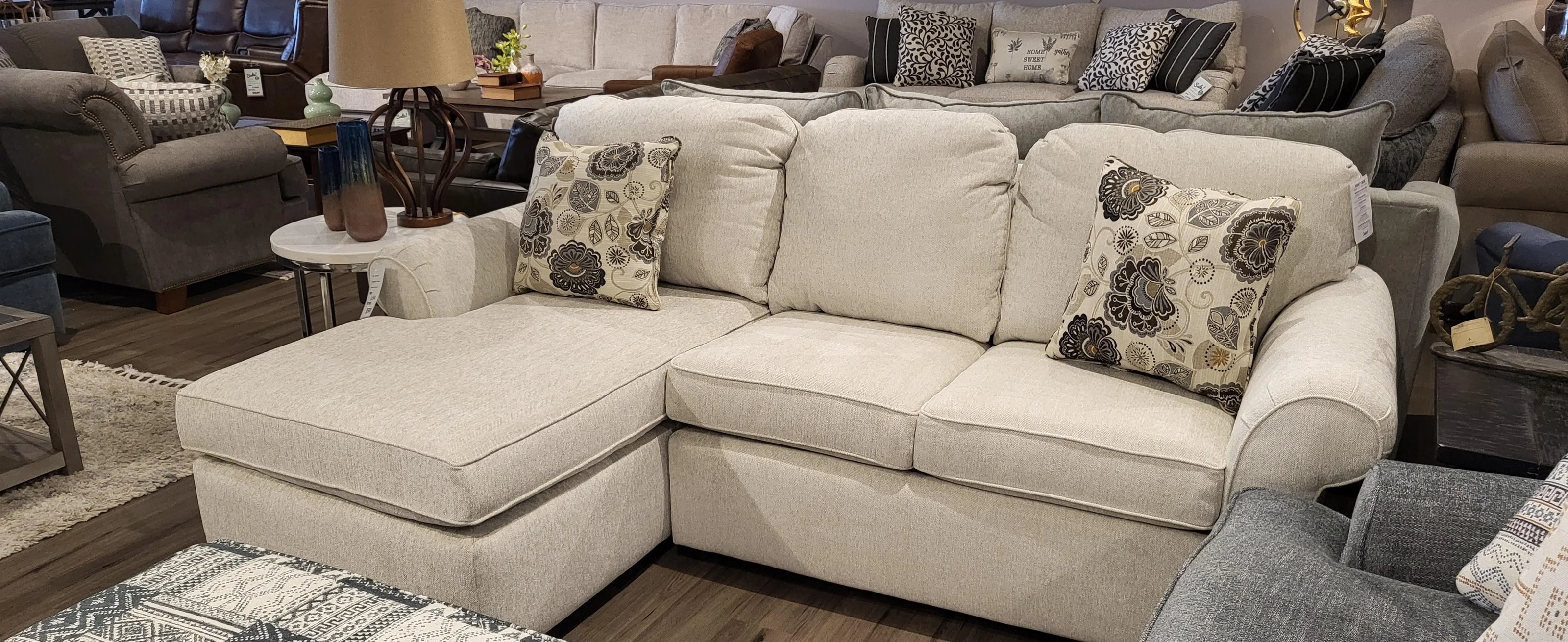 England 2400/X Series 2400GP Malibu Sectional Sofa With Chaise Lounge