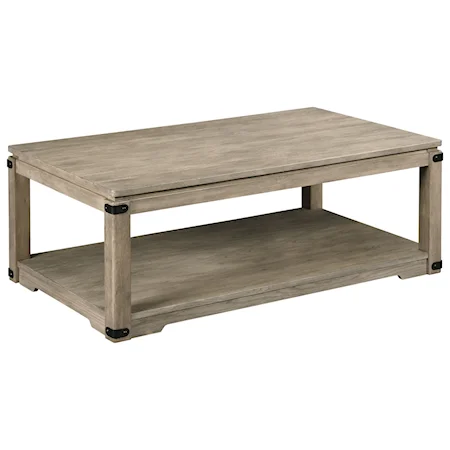 Rustic Rectangular Cocktail Table with Removable Casters