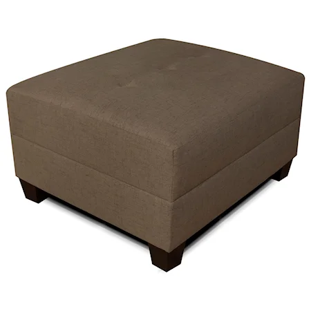 Transitional Ottoman with Tapered Legs