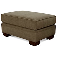 Traditional Upholstered Ottoman with Block Legs