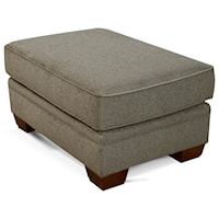 Traditional Upholstered Ottoman with Block Legs