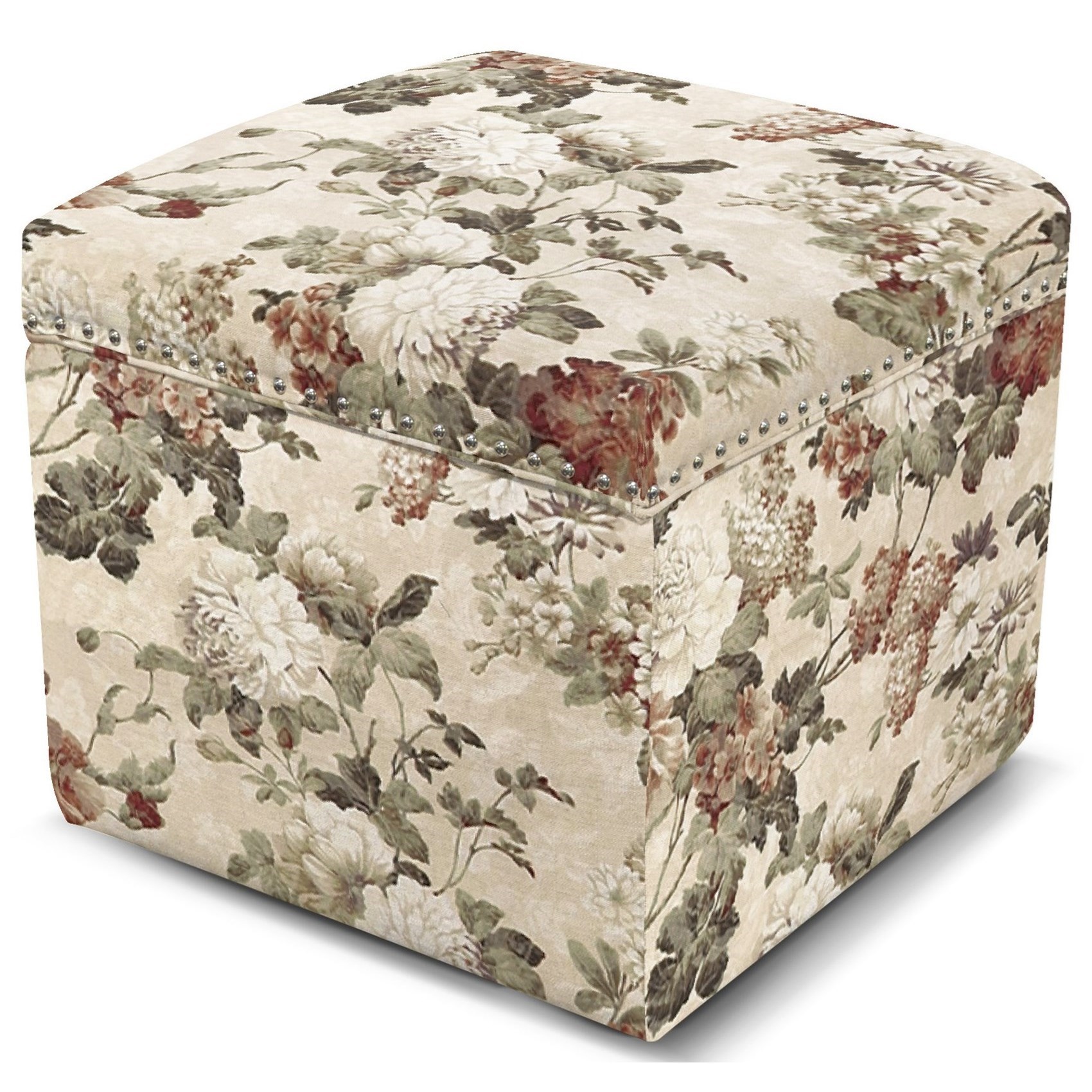Storage Ottoman with Nailhead Trim