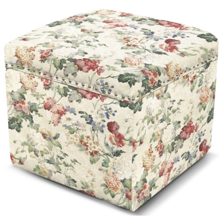 Storage Ottoman with Nailhead Trim