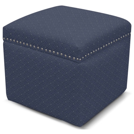 Storage Ottoman with Nailhead Trim