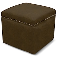 Transitional Storage Ottoman with Nailhead Trim