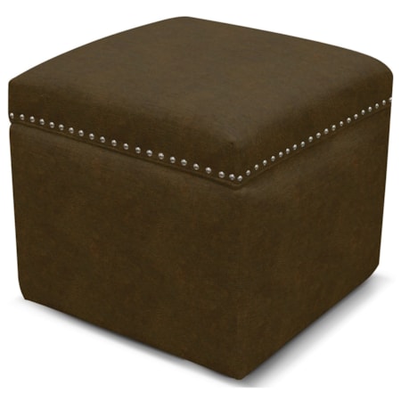 Storage Ottoman with Nailhead Trim