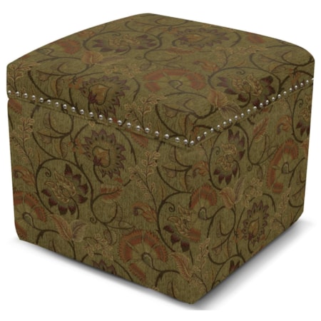Storage Ottoman with Nailhead Trim