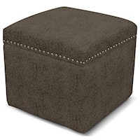 Transitional Storage Ottoman with Nailhead Trim