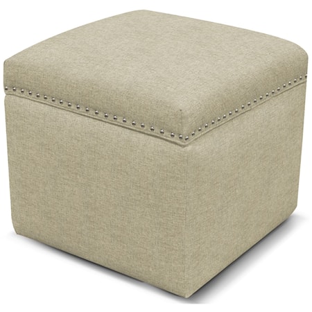 Storage Ottoman with Nailhead Trim