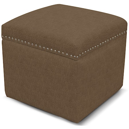 Transitional Storage Ottoman with Nailhead Trim