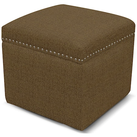 Storage Ottoman with Nailhead Trim