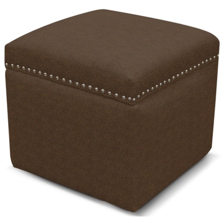 Storage Ottoman with Nailhead Trim