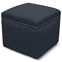 Contemporary Storage Ottoman with Nailhead Trim