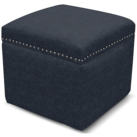 Contemporary Storage Ottoman with Nailhead Trim