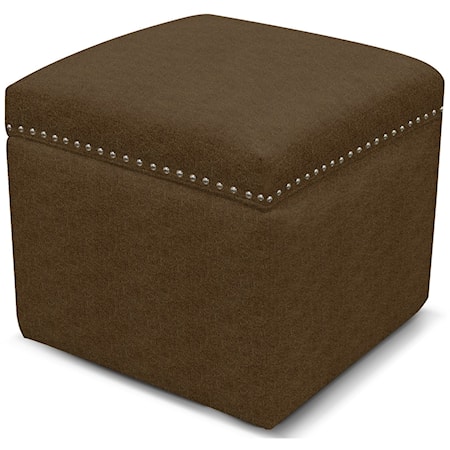 Storage Ottoman with Nailhead Trim