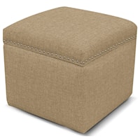 Transitional Storage Ottoman with Nailhead Trim