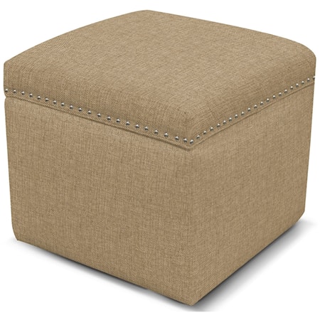 Storage Ottoman with Nailhead Trim