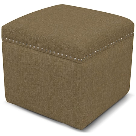 Storage Ottoman with Nailhead Trim