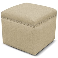 Transitional Storage Ottoman with Nailhead Trim