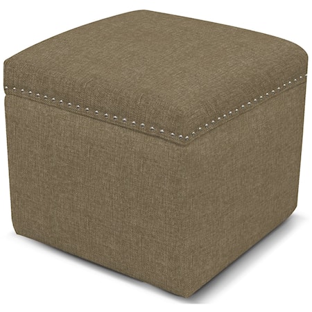 Storage Ottoman with Nailhead Trim