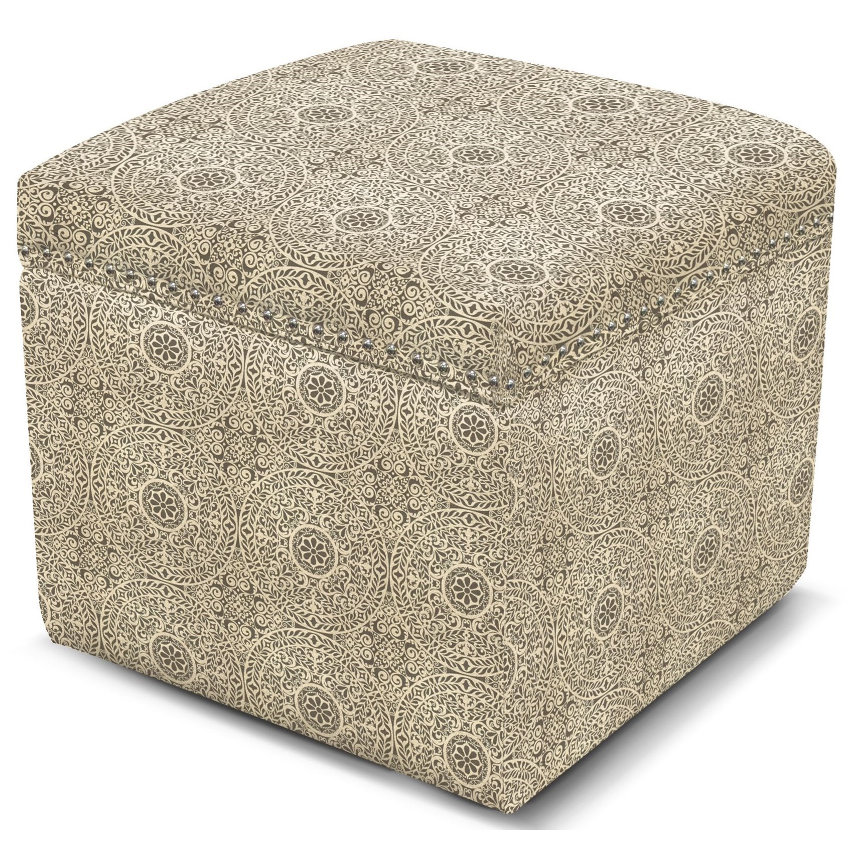 Storage Ottoman with Nailhead Trim